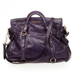 MIU MIU Vitello Lux Bow Bag Black 1195781