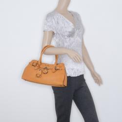 Pre Owned Miu Miu Textured Leather East West Tote 