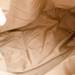 Pre Owned Miu Miu Cream Leather Plissé Tote