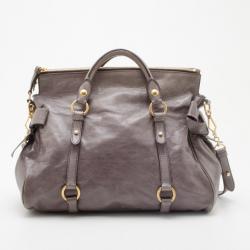 Pre Owned Miu Miu Vitello Lux Large Bow Bag