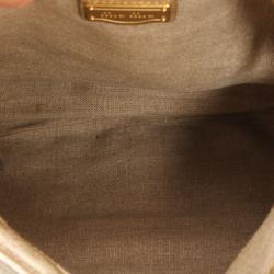 Pre Owned Miu Miu Beige Quilted Linen Coffer