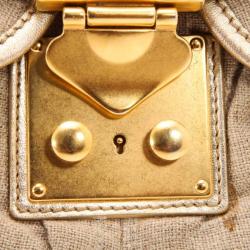 Pre Owned Miu Miu Beige Quilted Linen Coffer