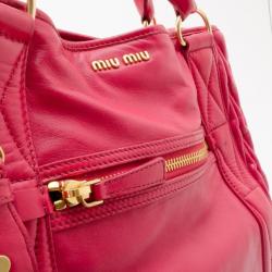 مملوكة مسبقًا Miu Miu Hot Pink Quilted Convertible Tote
