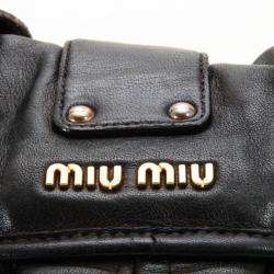 Pre Owned Miu Miu Black Coffer Matelasse Leather Hobo
