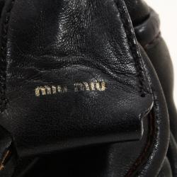 Pre Owned Miu Miu Black Coffer Matelasse Leather Hobo