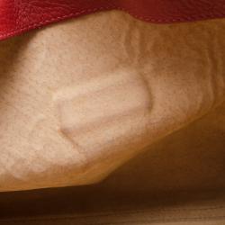 Pre Owned Miu Miu Red Leather Turnlock Satchel