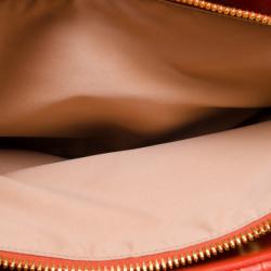 Pre Owned Miu Miu Orange Quilted Leather Shopper Tote