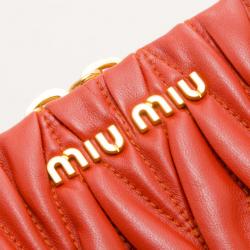 Pre Owned Miu Miu Orange Quilted Leather Shopper Tote