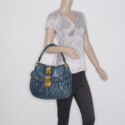 مملوكة مسبقًا Miu Miu Blue Leather Coffer Bag