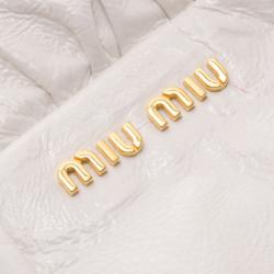 Pre Owned Miu Miu White Vitello Lux Leather Ruched Satchel