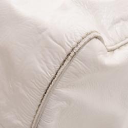 Pre Owned Miu Miu White Vitello Lux Leather Ruched Satchel