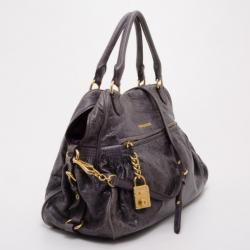 مملوكة مسبقًا Miu Miu Lily Distressed Black Leather Bag 