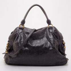 مملوكة مسبقًا Miu Miu Lily Distressed Black Leather Bag 