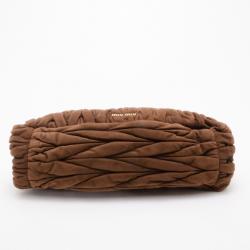 Pre Owned Miu Miu Suede Mattelasse North South Framed Top Bag 