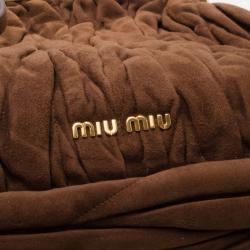 Pre Owned Miu Miu Suede Mattelasse North South Framed Top Bag 