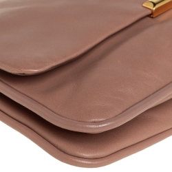 مملوكة مسبقًا Miu Miu Nude Pink Leather Flap Frame Clutch