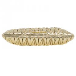 Pre Owned كلتش ميو ميو جلد ماتلاس ذهبي