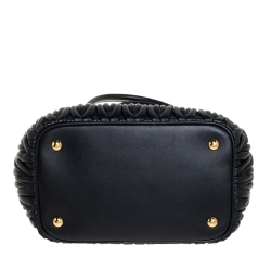 Pre Owned Miu Miu Black Matelasse Leather Tote