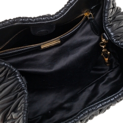 Pre Owned Miu Miu Black Matelasse Leather Tote