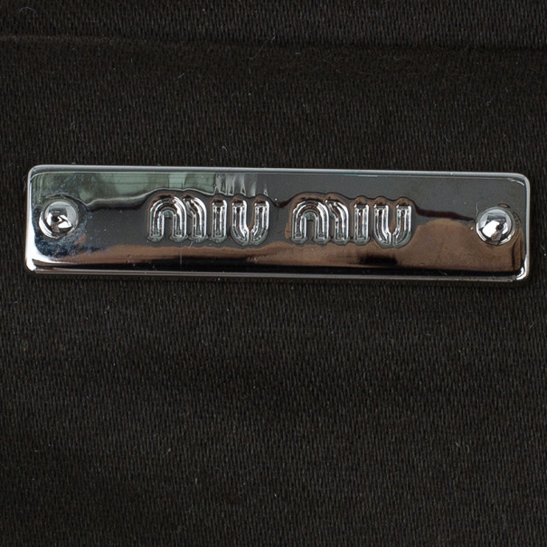 Pre Owned Miu Miu Cameo Nappa Crystal Shoulder Bag