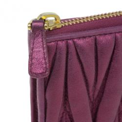 Miu Miu Fuschia Nappa Leather Matelasse Pouch