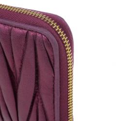 Miu Miu Fuschia Nappa Leather Matelasse Pouch