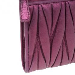 Miu Miu Fuschia Nappa Leather Matelasse Pouch