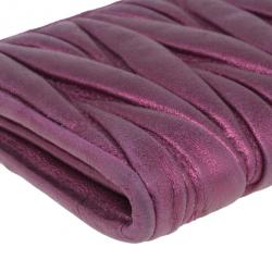 Miu Miu Fuschia Nappa Leather Matelasse Pouch