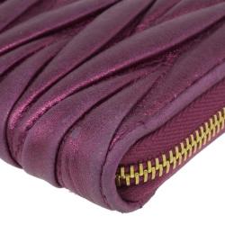 Miu Miu Fuschia Nappa Leather Matelasse Pouch