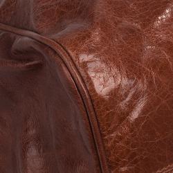 Pre Owned حقيبة ميو ميو جلد فيتيلو لوكس جلد بني داكن بيد علوية