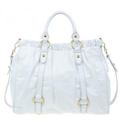 مملوكة مسبقًا Miu Miu Vitello Luxe Ruched Leather Tote