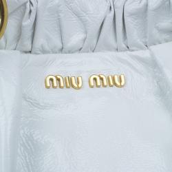 مملوكة مسبقًا Miu Miu Vitello Luxe Ruched Leather Tote