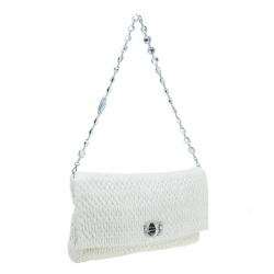 مملوكة مسبقًا حقيبة كتف ميو ميو مادراس جلد كريمي كبيرة