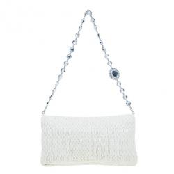 مملوكة مسبقًا حقيبة كتف ميو ميو مادراس جلد كريمي كبيرة