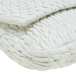 مملوكة مسبقًا حقيبة كتف ميو ميو مادراس جلد كريمي كبيرة