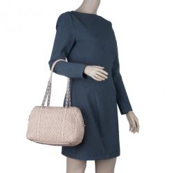 Miu Miu Taupe Lambskin Cloquet Shoulder Bag