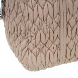 Miu Miu Taupe Lambskin Cloquet Shoulder Bag