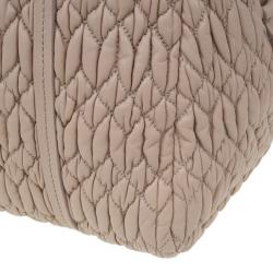 Miu Miu Taupe Lambskin Cloquet Shoulder Bag