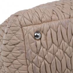 Miu Miu Taupe Lambskin Cloquet Shoulder Bag