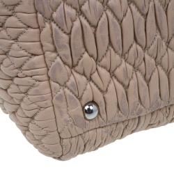 Miu Miu Taupe Lambskin Cloquet Shoulder Bag