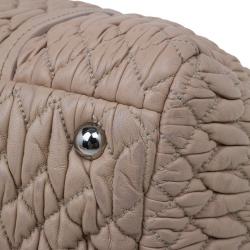 Miu Miu Taupe Lambskin Cloquet Shoulder Bag