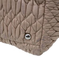 Miu Miu Taupe Lambskin Cloquet Shoulder Bag
