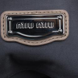 Miu Miu Taupe Lambskin Cloquet Shoulder Bag