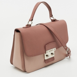 Miu Miu Pink Leather Madras Top Handle Bag