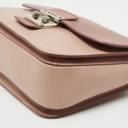 Miu Miu Pink Leather Madras Top Handle Bag