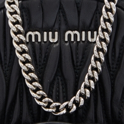 Pre Owned حقيبة ظهر ميو ميو ميني جلد ماتيلاس أسود