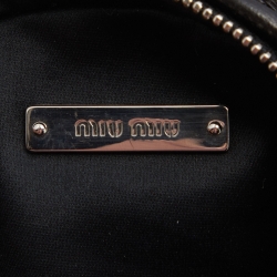 Pre Owned حقيبة ظهر ميو ميو ميني جلد ماتيلاس أسود