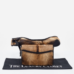Miu Miu Brown/Black Calfhair Belt Bag