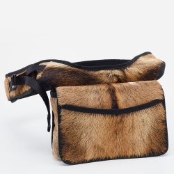 Miu Miu Brown/Black Calfhair Belt Bag
