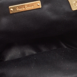 Pre Owned حقيبة كلتش ميو ميو سلسلة مبطنة قطيفة أسود